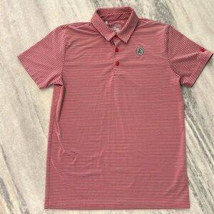 Under Armour Boys Ballantyne Country Club Performance Polo YXL Red Grey Stripe